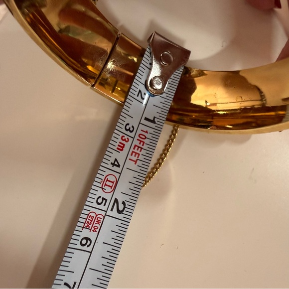 MONET vintage 1970’s modernism Brushed Gold oversized Wide Bracelet - Picture 13 of 15